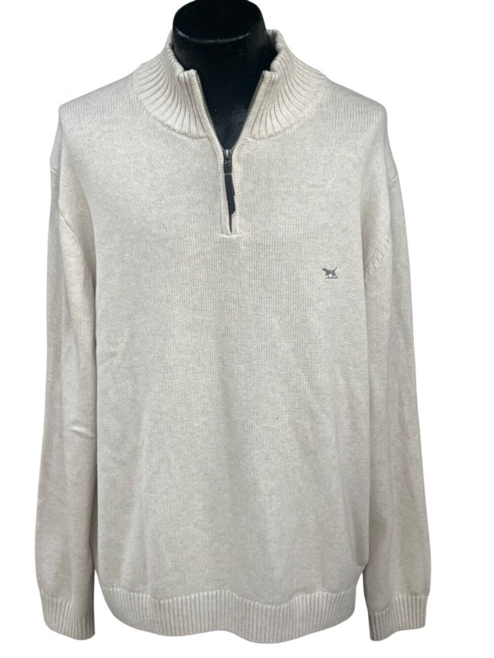 Rodd & Gunn Mens 2XL Cream Quarter Zip Sweater 100% Australian Cotton Logo